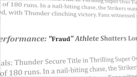 Fraud news headline in different articles Stock Footage 246410598