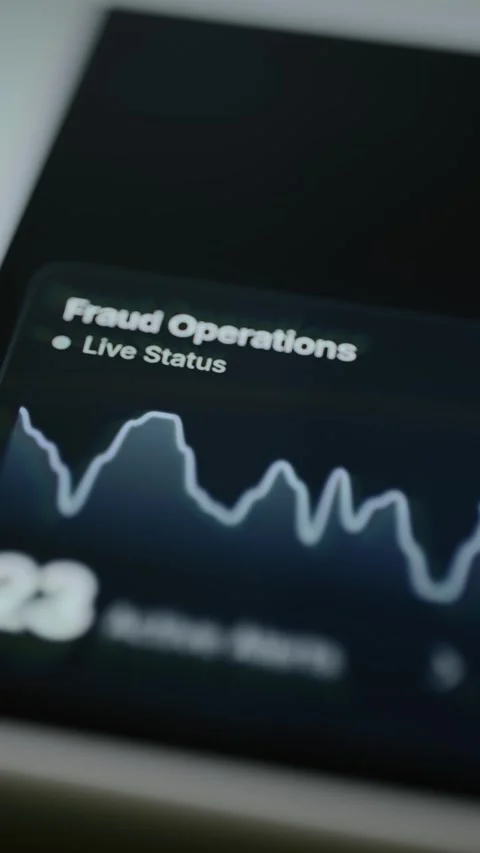 Fraud operations live status line chart Stock Footage 345488707