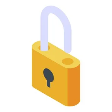 Fraud padlock icon, isometric style 库存插图