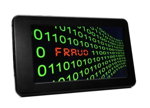 Fraud on pc table t Illustrazione stock