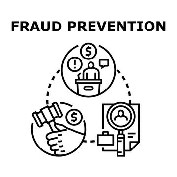 Fraud prevention concept protecting finances and information Stock Illustration