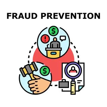 Fraud prevention concept protecting finances and information Stock Illustration