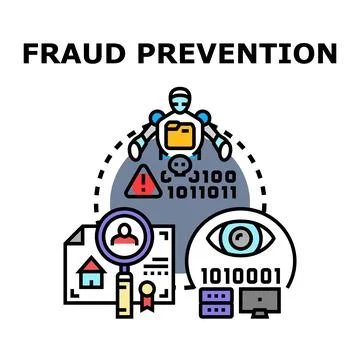 Fraud prevention protecting personal data and financial security Stock Illustration