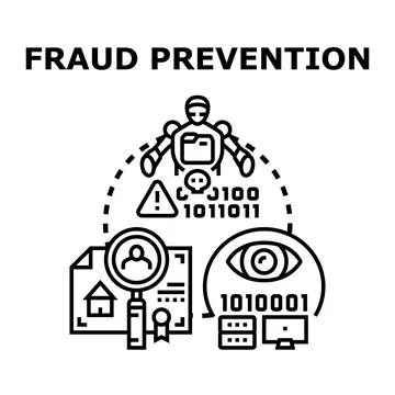 Fraud prevention protecting personal data and financial security Stock Illustration