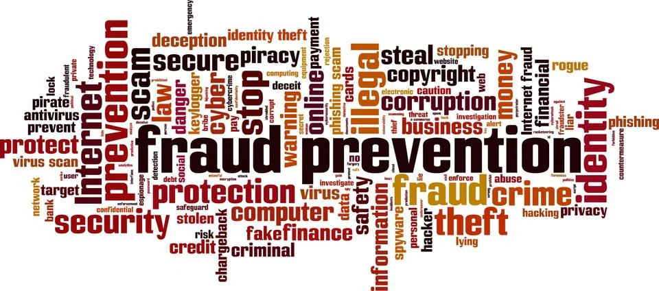 Fraud prevention word cloud Stock Illustration