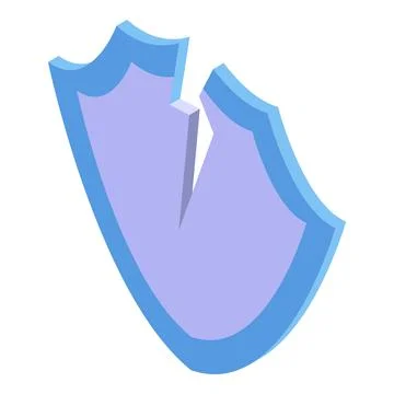 Fraud protect shield icon, isometric style Stock Illustration