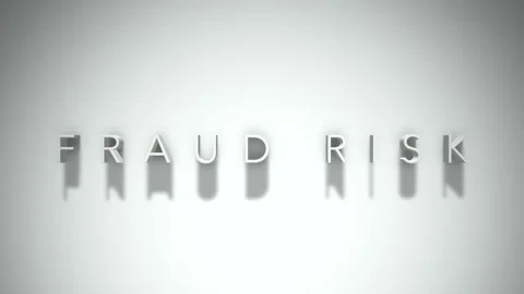 Fraud risk 3D title animation with shadows on a white background Stock Footage 297216153