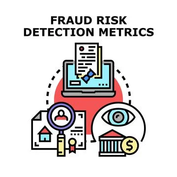 Fraud risk detection metrics concept illustration Stock Illustration