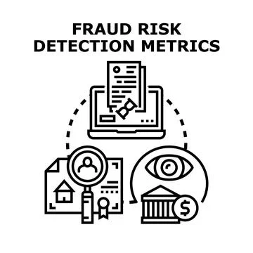 Fraud risk detection metrics concept illustration Stock Illustration