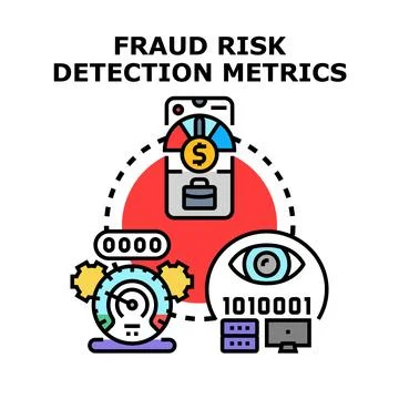 Fraud risk detection metrics identifying financial security threats Stock Illustration