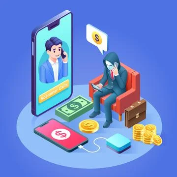 Fraud scammer Isometric illustration Stock Illustration