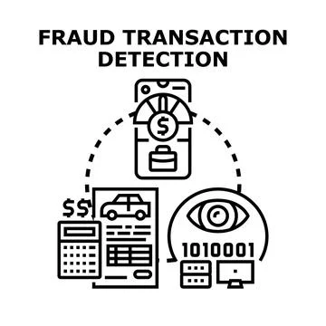 Fraud transaction detection vector concept illustration Stock Illustration