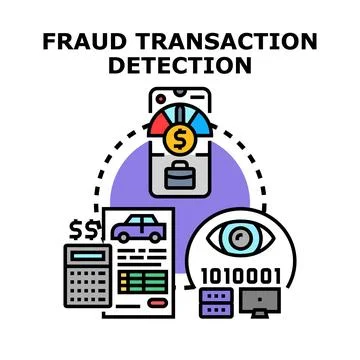 Fraud transaction detection vector concept illustration Stock Illustration