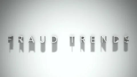 Fraud trends 3D title animation white text on a white background Stock Footage 299749139