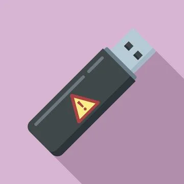 Fraud usb flash icon, flat style Illustrazione stock