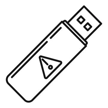 Fraud usb flash icon, outline style Illustrazione stock