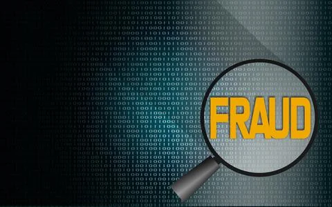 Fraud word with binary background Stock Illustration