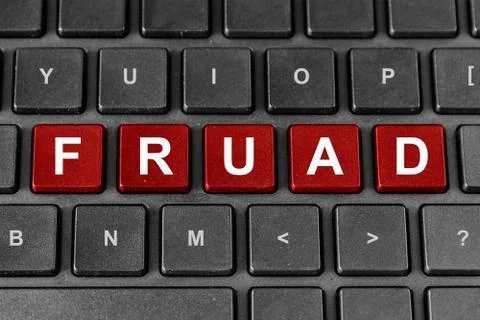 Fraud word on keyboard Illustrazione stock