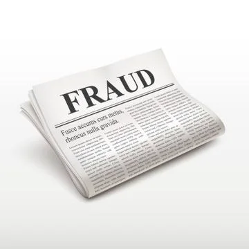 Fraud words on newspaper Stock Illustration