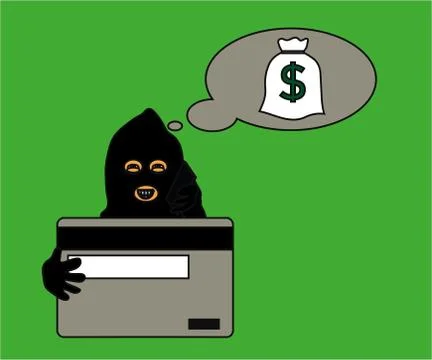 Fraudster is calling on the phone on a white background. Stock Illustration