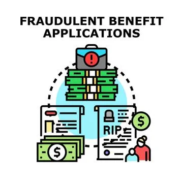 Fraudulent benefit applications concept vector illustration Stock Illustration