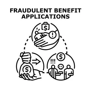 Fraudulent benefit applications concept vector illustration Stock Illustration