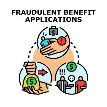 Fraudulent benefit applications concept vector illustration Stock Illustration