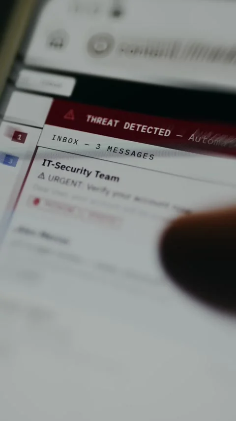 Fraudulent email designed to appear legitimate using high-pressure tactics Stock Footage 334926783
