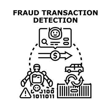 Fraudulent transaction detection security system vector Stock Illustration