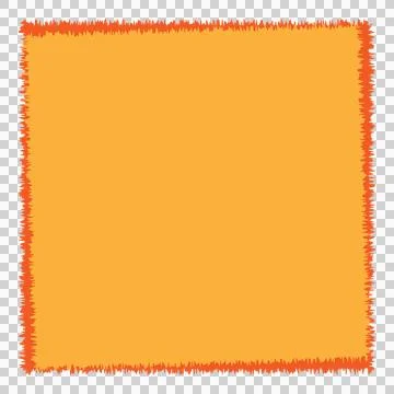 Frayed Orange Square Patch with Red Border Illustrazione stock