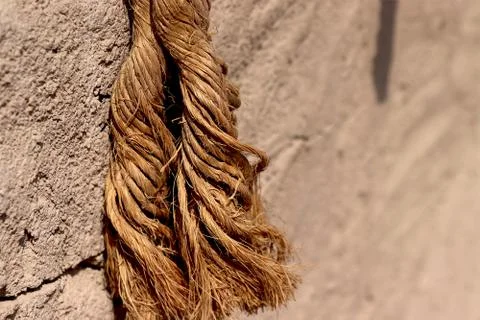 Frayed rope close up Stock Photos