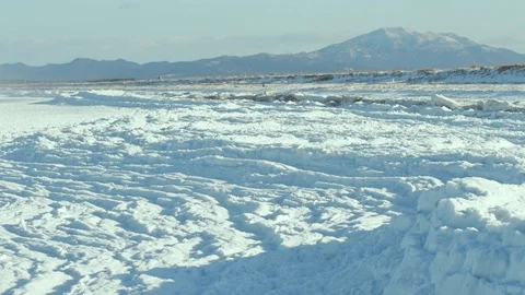 Frazil on the sea surface, waves under the snow optical illusion. Stock Footage 122518213