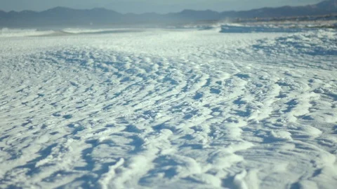 Frazil on the sea surface, waves under the snow optical illusion. Video stock 122518314