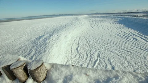 Frazil on the sea surface, waves under the snow optical illusion. Video stock 122518348