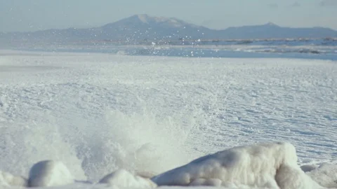 Frazil on the sea surface, waves under the snow optical illusion. Stock Footage 122518437