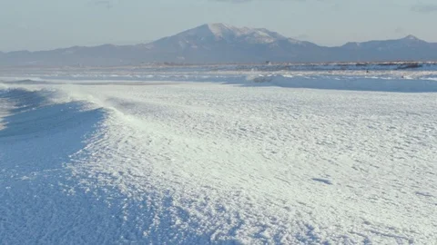 Frazil on the sea surface, waves under the snow optical illusion. Video stock 122518493