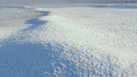 Frazil on the sea surface, waves under the snow optical illusion. Video stock 122518515