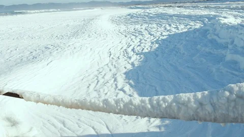 Frazil on the sea surface, waves under the snow optical illusion. Video stock 122518565