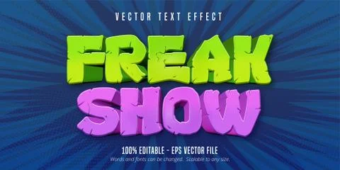 Freak show text, comic style editable text effect Stock Illustration