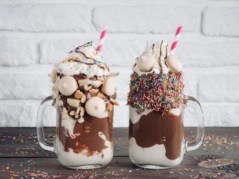 Freakshake with copy space Stock Photos