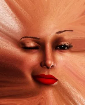 Freaky Face Flat Stock Illustration