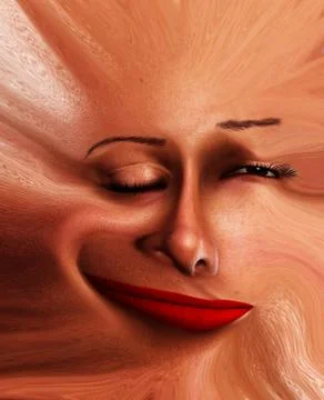 Freaky Face Flat Stock Illustration