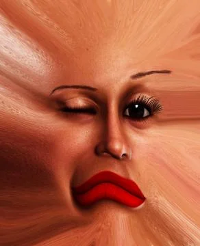 Freaky Face Flat Stock Illustration