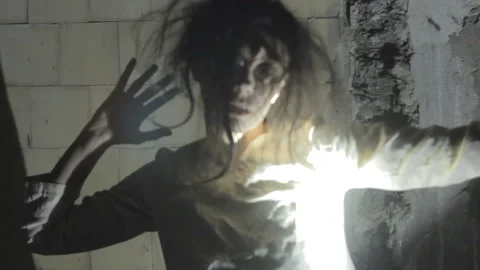 Freaky Person Dancing In The Dark Stock Footage 114317546