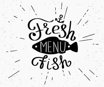 Freash fish menu Illustrazione stock