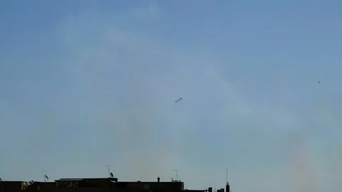 Frecce Tricolori fly over Rome for the Republic Day 2020 Stock Footage 131624853