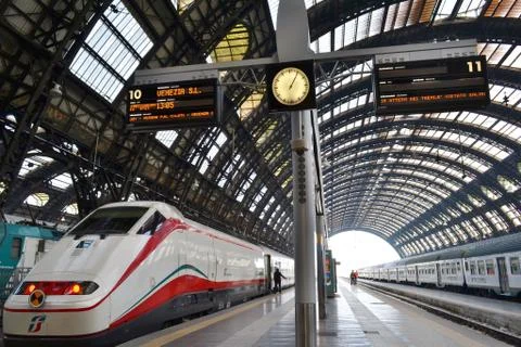 Freccia Argento at the Milan Central train station. Stock Photos