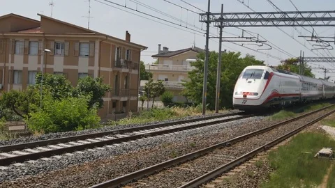 Frecciabianca train Stock Footage 80321395