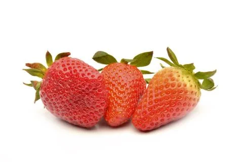 Frech strawberries on white background Stock Photos