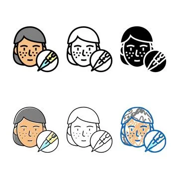 Freckle tattoo color icon vector styleset Stock Illustration